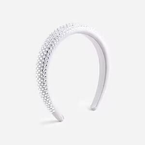 J.Crew silver mirror Rhinestone-studded headband